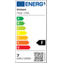 EU energimærke for Unison 7W LED pære med energiklasse F og 7 kWh/1000h forbrug.