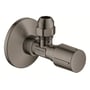 Grohe vinkelventil i børstet hard graphite med 1/2" vægtilslutning og 3/8" udløb.