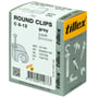 Grå Tillex Round Clips C 8-12 til kabler fra 8-12 mm, med en sømstørrelse på 2,0x35 mm, pakke med 100 stk.