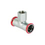 Geberit Mapress FZ T-stykke, el-forzinket, med 22 mm presfitting og 3/4" indvendigt gevind.