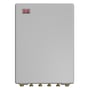 Metro Therm System 6 Slimline fjernvarmeunit, hvid, 16kW, vist forfra med synlige tilslutninger i bunden.