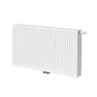 Purmo Compact Ventil Flex stålradiator i hvid RAL 9016, 600x700mm, med midteranboring og fabriksmonteret termostatventil.