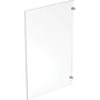 Ifö Showerama Art brusevæg på 700 x 2000 mm med sølvfarvede profiler og klart glas.