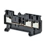Omron multi leder gennemføring til DIN-skinne med 3 push-in plus forbindelser, 2,5 mm2, grå og monterbar på TS 35 skinne.