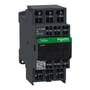 Nærbillede af Schneider Electric TeSys D kontaktor LC1D383BL, viser klemmer mærket L1, L2, L3, T1, T2, T3 samt A1 og A2.