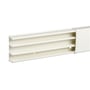 Schneider Electric OptiLine minikanal i polarhvid PVC med 3 rum og dimensioner 25x60x2100 mm, vist på hvid baggrund.