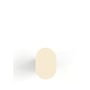 Metallbude Pali knage i beige, vist forfra på en hvid baggrund. Knagen har en afrundet, oval form.
