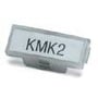 Phoenix Contact KMK 2 kunststofkabelmærkeskilt med skriftfeltet KMK2 i transparent materiale.