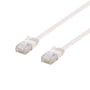 DELTACO U/UTP Cat6 fladt patch kabel, halogenfri, 0,3 meter, hvid