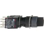 Schneider Electric drejeafbryder XB6AD225B med Ø16 mm rund front og 2 faste stillinger, sort.