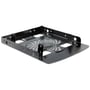 DeLock monteringsramme til montering af 2 x 2,5″ HDD i en 3,5″ plads, set skråt forfra.