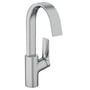 Hansgrohe Vivenis håndvaskarmatur i krom med 1-grebs betjening og bred vandfaldsudløb for et luksuriøst look.