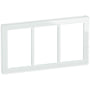LK FUGA – Pure vandret tripel design ramme, 3x1½ modul, hvid (glas)