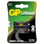 GP 2CR5 6V litium fotobatteri i blisterpakning med "Longest Lasting" og "Breaks the Limits" slogan.