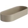Hansgrohe opbevaringskurv i beige med mat overflade, oval form med dimensioner 250x39x100 mm.