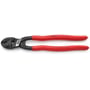 Knipex Cobolt XL 250 mm boltsaks med røde håndtag og sorte skærehoveder, vist på hvid baggrund.