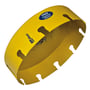 PRO-FIT 225 mm HM hulsav i skarp gul farve, med integreret adapter og tydeligt PRO-FIT logo, klar til brug.