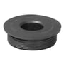 Purus gumminippel i sort EPDM-gummi med mål 100/50 mm, fremstår med gevind på den ene side og flad flade på den anden.