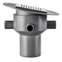 Purus Multiflex 110mm grå afløbsskål med lodret udløb, rustfri rist og flange til smøremembran.