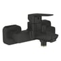 Grohe Cubeo etgrebsbatteri til kar/brus i mat sort med et stilrent, firkantet design og metalgreb.