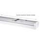 Bagside af SpectrumLED Limea Prismatica LED-armatur, viser monteringsbeslag og tekst 'Surface mounting. Handles included'.