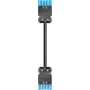Wieland gesis GST18I5 mellemkabel med blå 5-polede stik, vist fra den modsatte side med begge stikender.