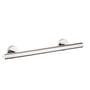 Hansgrohe Logis badekargreb i krom med blank overflade, 300 mm langt, monteret på væg med runde rosetter.