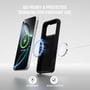 4smarts E-Ink-cover til iPhone 17 Pro Max vises sammen med en telefon og trådløs Qi2-opladning.