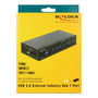 Emballagen til DeLock 63311 USB-hub viser den sorte industrielle hub med syv USB 3.0 Type-A-porte.