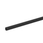 Wibe Ventilationslamel WGX-A i sort RAL9017/30, vist i profil med en lige, ensartet overflade.