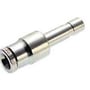 Norgren PUSH-IN indstiksreduktion i forniklet messing med 10 mm slangediameter, kompakt og korrosionsbestandig pneumatisk fitting.