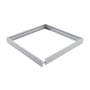 LEDlife hvid ramme til 60 x 60 LED-panel set skråt ovenfra med et åbent hjørne, hvor samlingen er synlig.
