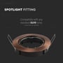 V-TAC VT-779 GU10 lampefatning vist med tekst: 'SPOTLIGHT FITTING' og 'Compatible with any standard GU10 lamp'.