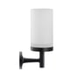 Duravit Starck T glasholder i sort mat med hvidt matteret glas, vist forfra på hvid baggrund.