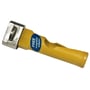 PRO-FIT 24 mm HM hulsav med integreret adapter, fremstillet i slidstærkt metal og gult plastmateriale.