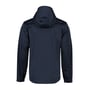 ID Identity letvægts softshelljakke 0836 i navy, str. L, set bagfra med hætten slået op.