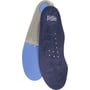 Detalje af Bjerregaard Sikkerhed Foot Path 84 indlægssål, der viser den blå og grå overflade med perforeringer.