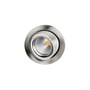 SG Armaturen Junistar Exclusive LED downlight i børstet stål med 9W og 3000K lysfarve. Vises med 40 graders vippefunktion og isoleret på hvid baggrund.