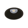 SG Armaturen Rax Soft 200 downlight i sort, med en rund, matsort ramme og et centralt lyskilde med en lys LED-chip.