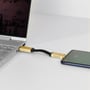 inCharge 6 Max guldkabel forbundet til en bærbar computer og en smartphone via USB-C.