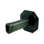 Ironside universal knobeskytter til mejselhåndtag i PVC, 110 mm, set fra bagsiden med hul i enden af det ribbede skaft.