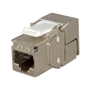 Simply45 S45-3750 RJ45 Keystone modul til 10G Cat7a/6a/6 STP netværk med værktøjsløst design og metallisk finish.