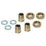 Sæt med 3 messing gevindnipler, 3 pakninger og 3 messing omløbere til Danfoss TVM-H/TVM-W ventiler, 3/4''x1''.