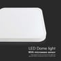 Nærbillede af V-TAC LED loftlyset, der fremhæver dets glatte overflade og afrundede kanter, egnet til moderne interiør.