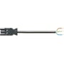 Wieland Gesis GST18I3 kabel set vandret med hunstikket fra siden og de frie ledere synlige.