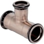 Geberit Mapress CuNiFe T-stykke i kobberlegering med dimensioner 42-22-42mm, klar til presning til industrielt brug.