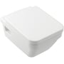 Villeroy & Boch ARCHITECTURA vægskål C+ i hvidt porcelæn med lukket toiletsæde, vist med lukket låg.