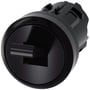 Siemens Sirius ACT omskifter i sort plastik, 22 mm diameter med omskifterfunktion og et moderne rundt design.