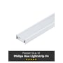 LightSolutions aluprofil i hvid finish med mat diffuser, designet til Philips Hue Lightstrip V4.