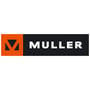 Et Müller-logo med orange og sort symbol og hvide bogstaver vises som grafik til Sprehn boltsaks type 500004.